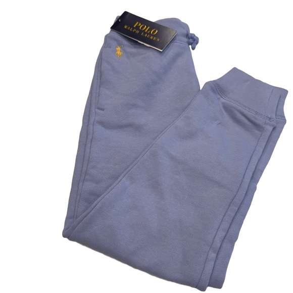 NWT Polo Ralph Lauren Unisex Kids Fleece light blue Sweatpants Pockets Sz 6 - Picture 1 of 12